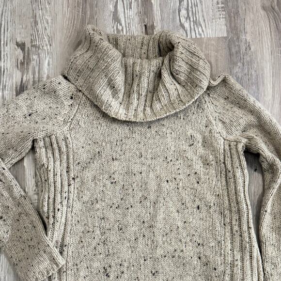 Cynthia Rowley Wool Blend Chunky Knit Sweater Women’s Medium Beige Speckled - Picture 5 of 11